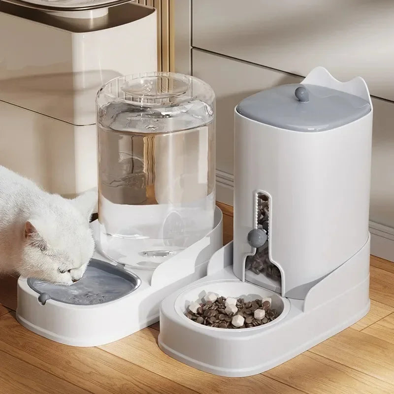 Large Capacity Automatic Pet Water Fountain & Food Feeder