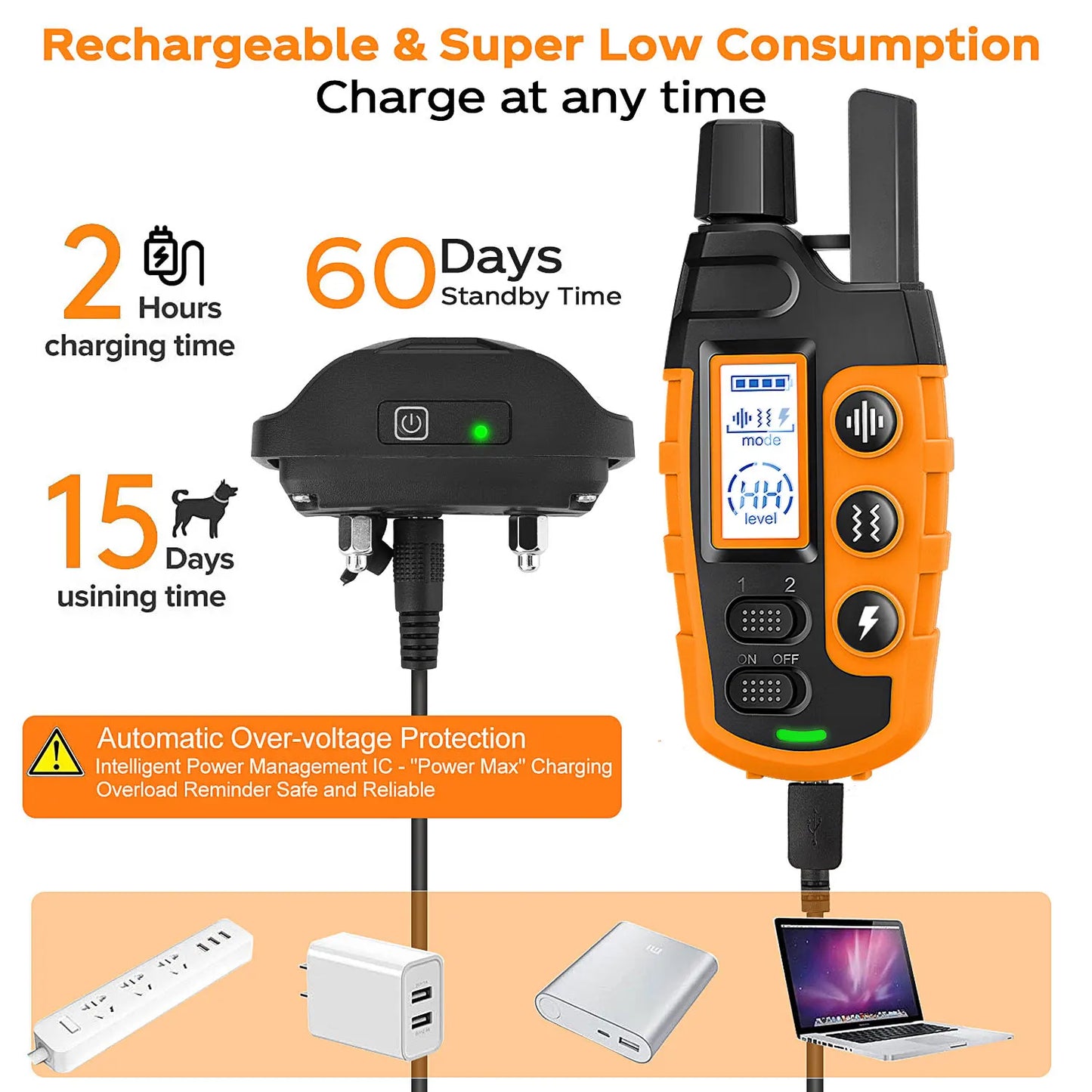 3300Ft Remote Electric Dog Training Collar - Waterproof Behavior Aid with Shock & Vibration