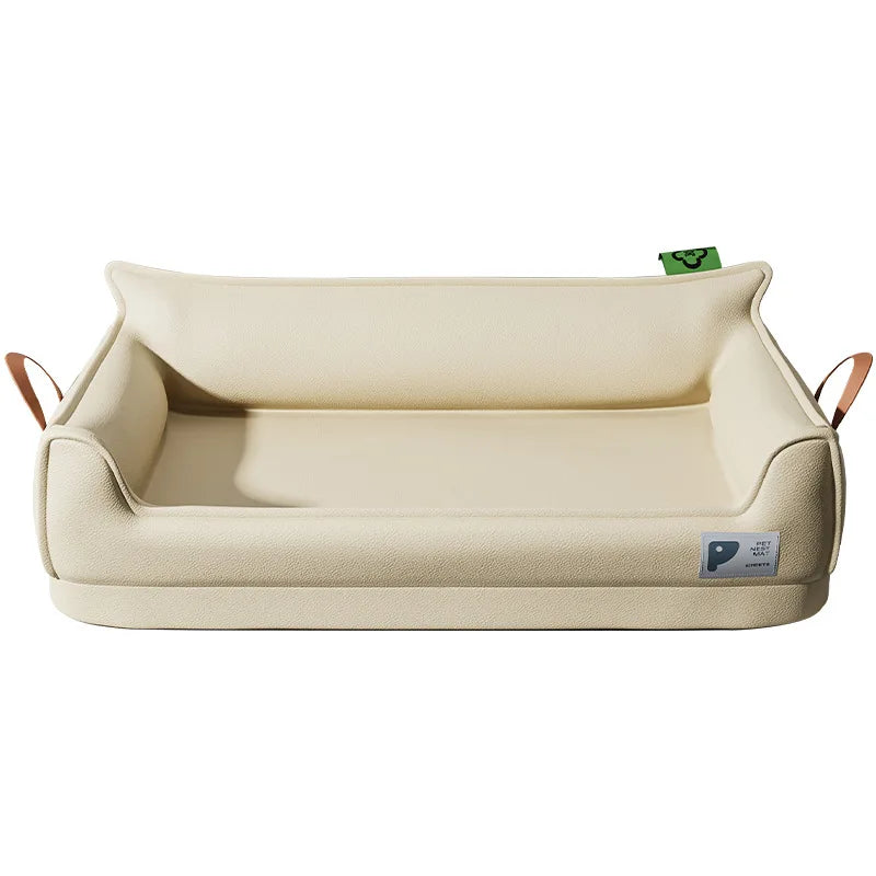Orthopedic Leather Dog Bed Sofa | Waterproof Detachable Pet Bed