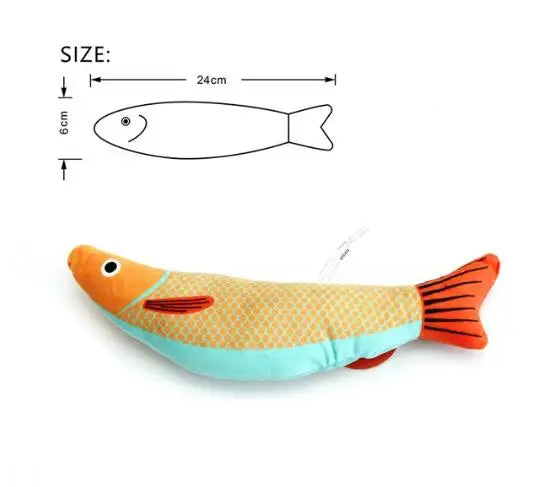 Catnip Fish Cat Toy – Interactive Plush Chew & Teeth Cleaning Toy for Cats & Kittens