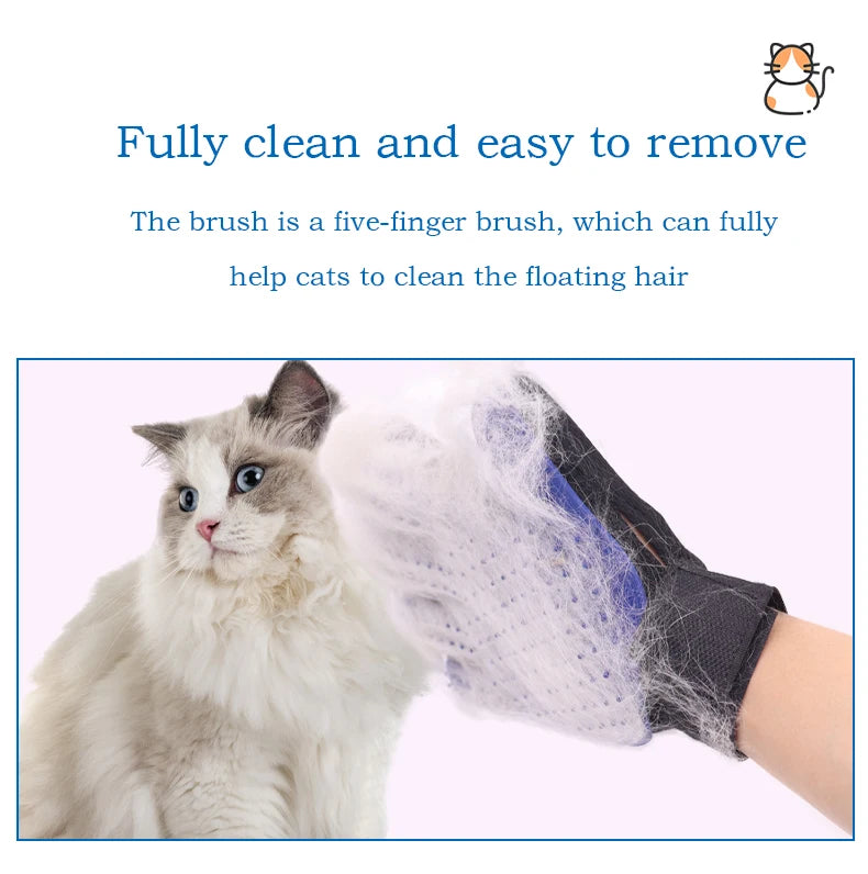 Pet Grooming Glove – Cat & Dog Deshedding Brush for Hair Removal, Bathing & Massage