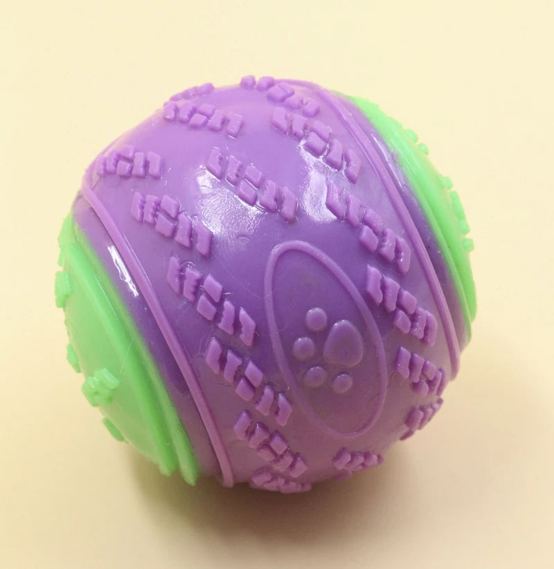 Interactive Squeaky Dog Ball - Soft TPR Teeth Cleaning Toy