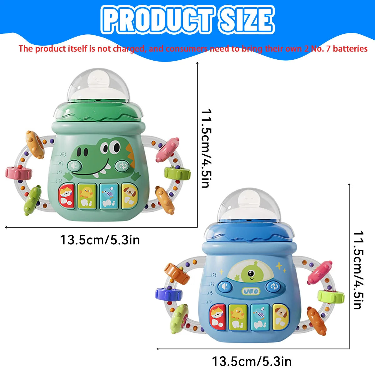 Baby Musical Feeding Bottle Pacifier For 6M+ Newborn Soft Teether Rattles Educational Toy Mobile Soothing Vocal Music Toys - PULSE MART