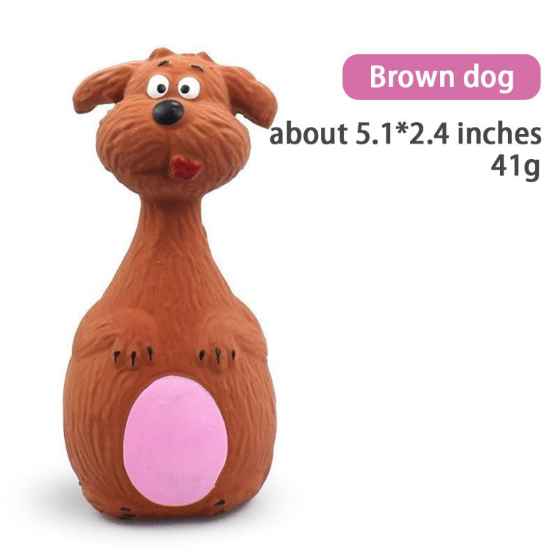Cartoon Voice Rubber Dog Toy - Tough Molar Cleaner for Teddies & Frenchies