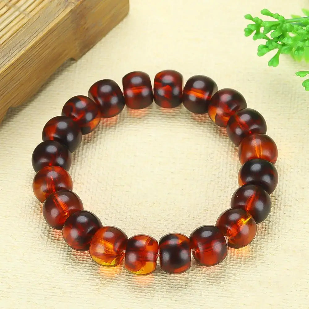Natural Red Amber Bracelet Men & Women Healing Gemstone,Jewelry Genuine Baltic