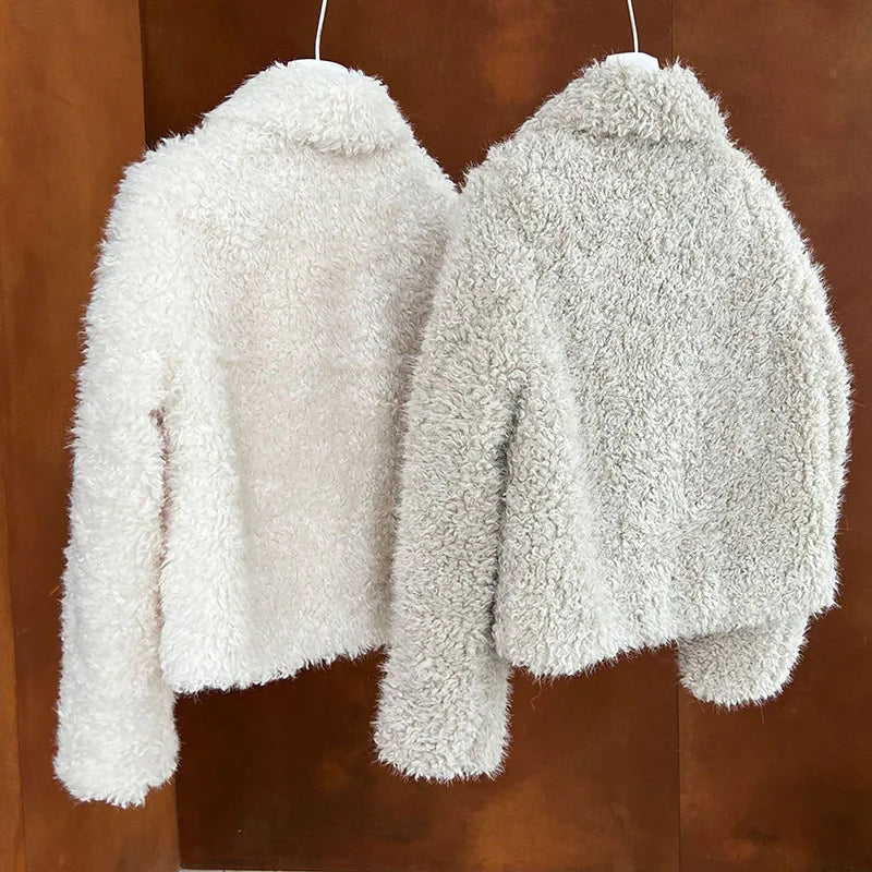2024 Women’s Winter Warm Lambswool Coat – Thick Furry Jacket - PULSE MART