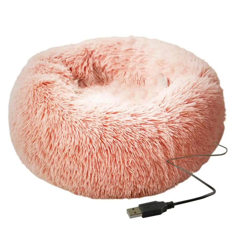 The Confort Therapy USB Heated Calming Donut Pet Bed