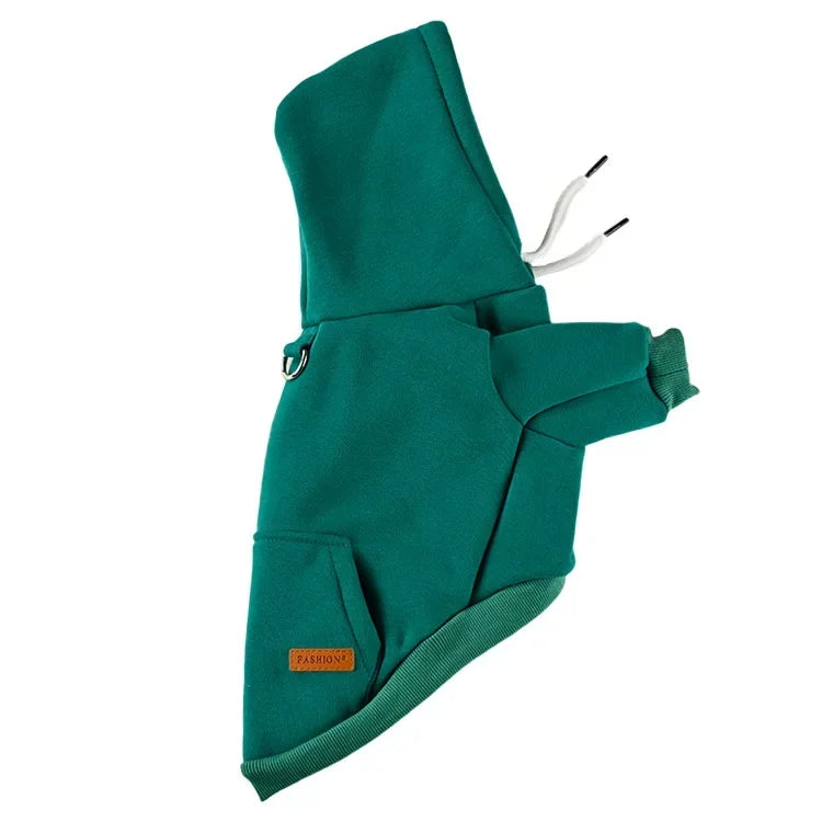 Warm Fleece Outdoor Dog Hoodie - Cozy Sweatshirt Vest for Bulldogs & Huskies