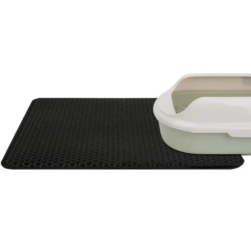 Double-Layer Waterproof Cat Litter Mat – Non-Slip Washable Trapping Pad