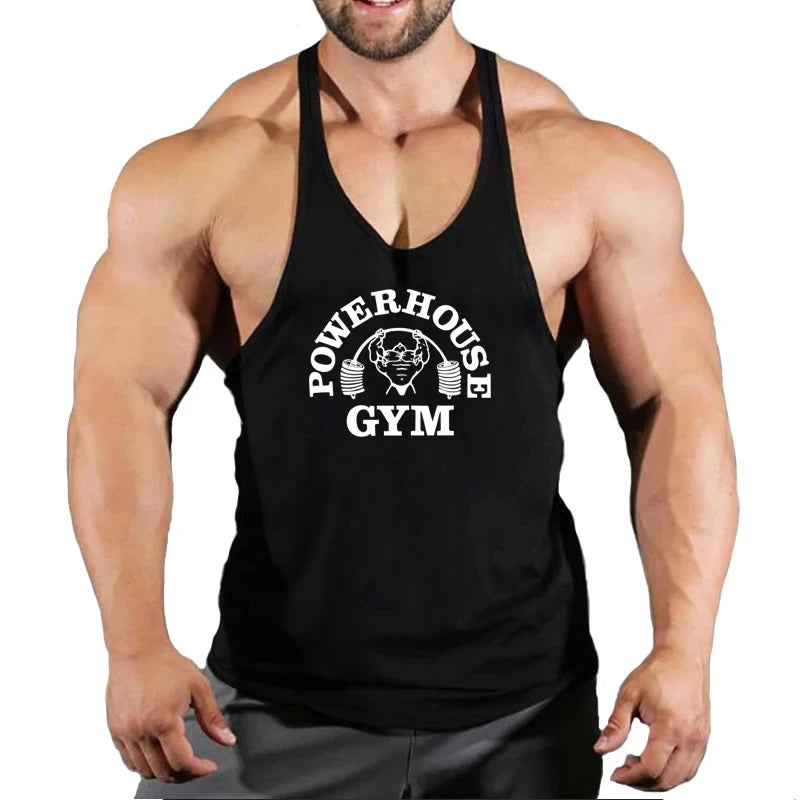 Men’s Gym Tank Top – Bodybuilding Fitness Vest, Sleeveless Stringer Singlet