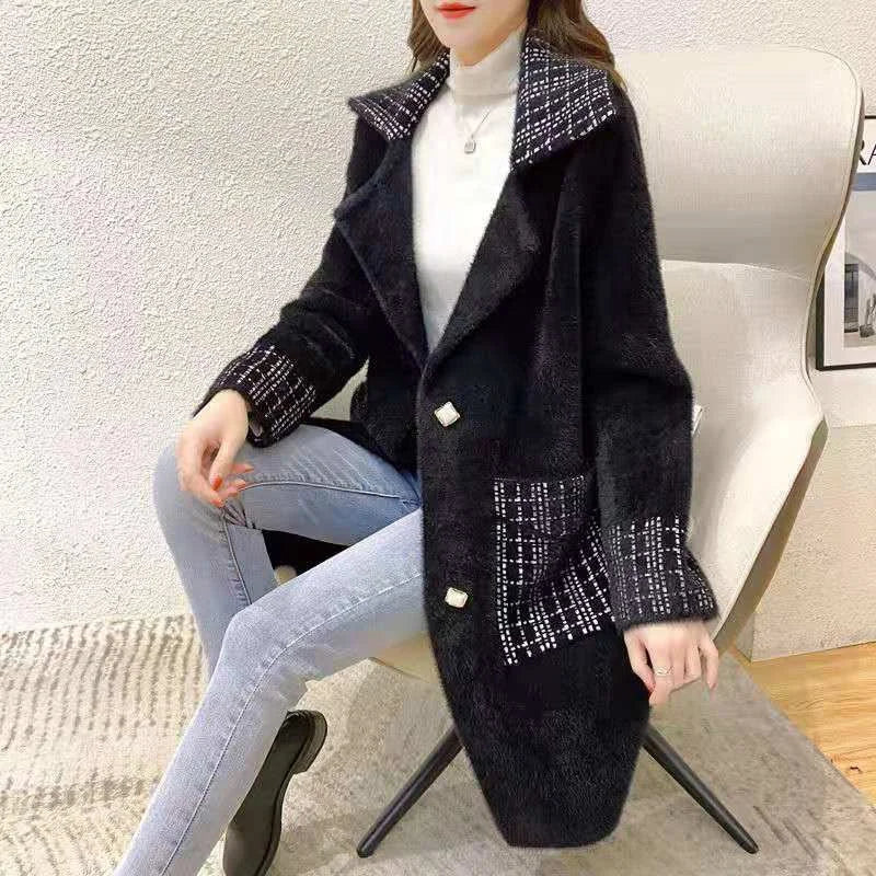 Women’s Woolen Coat – Korean Trend Imitation Mink Velvet Jacket - PULSE MART