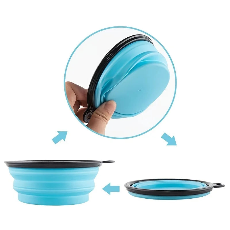 Durable TPR Collapsible Pet Bowl - Portable Travel Food & Water Dish