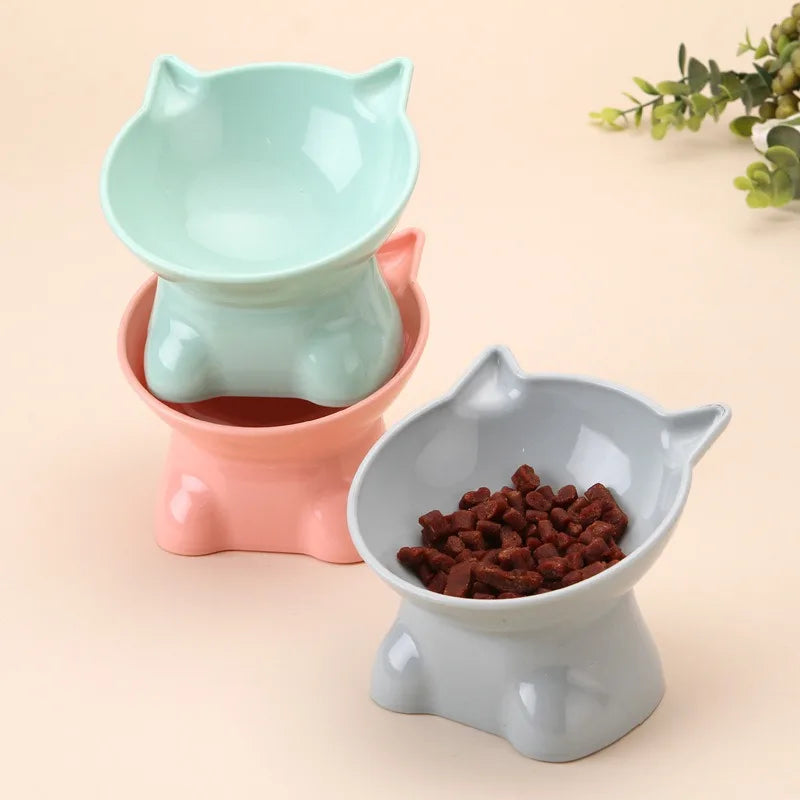 Elevated Tilted Cat Bowl – Cute High-Legged Cat Food & Water Bowl for Cats & Small Dogs
