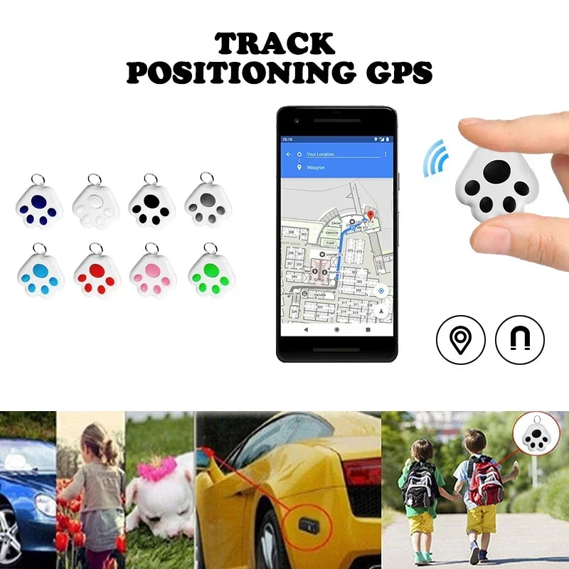Dog Paw Mini GPS Tracker – Smart Anti-Lost Pet Locator for Dogs & Cats