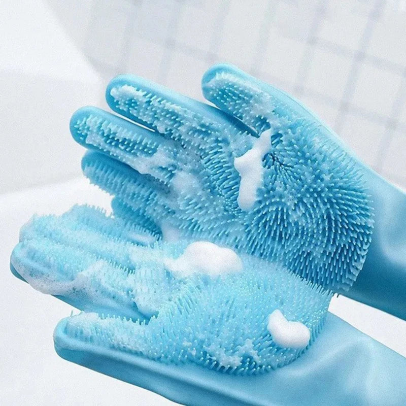 Pet Grooming Bathing Glove – Silicone Shampoo Scrubber & Hair Remover for Dogs & Cats
