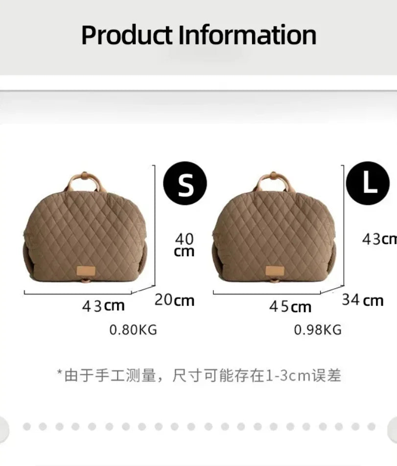 Luxury Pet Carrying Tote Bag, 2-in-1 Dog Car Booster Seat