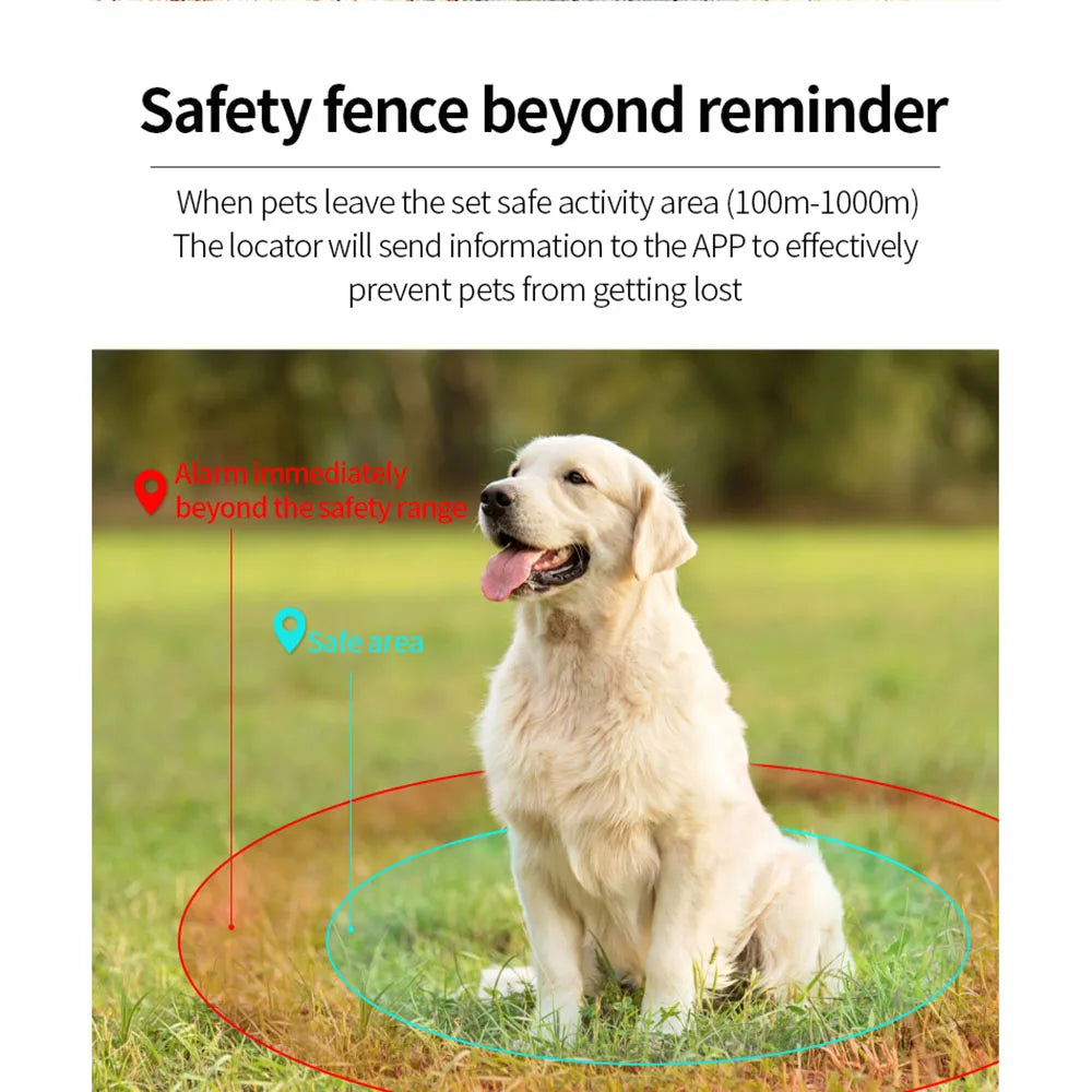 Waterproof GPS Pet Tracker Collar – Real-Time GSM & AGPS Locator for Dogs & Cats