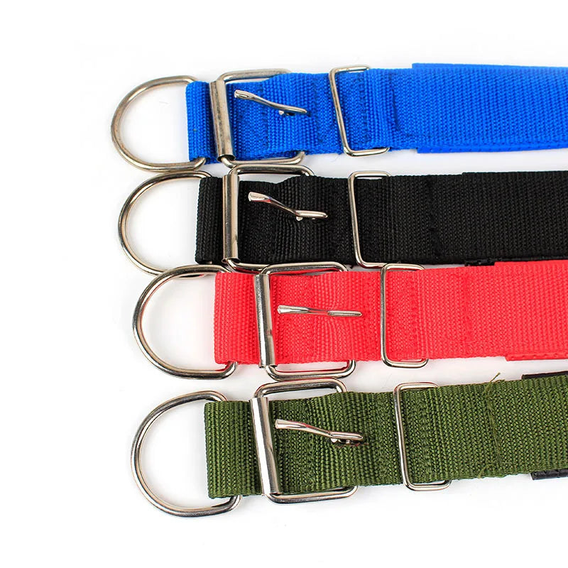 Solid Nylon Dog Collar: Heavy-Duty Adjustable Neckband for All Breeds