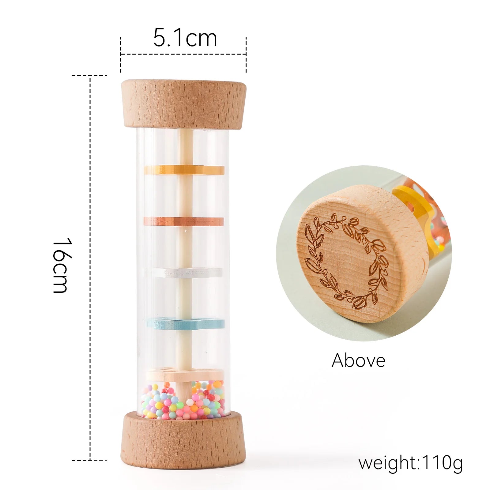 Montessori Rattle Baby Toys Rain Stick Hourglass Rain Music Rattle Baby Educational Toy Colorful Montessori Sensory Toys for Kid - PULSE MART