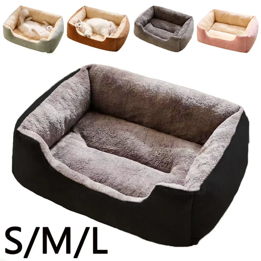 Plush Cat Bed Cushion Basket, Cozy Kitten House & Habitat