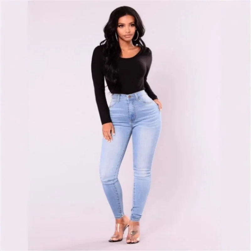 Women’s High Waist Skinny Jeans – Stretch Denim Push Up Pants