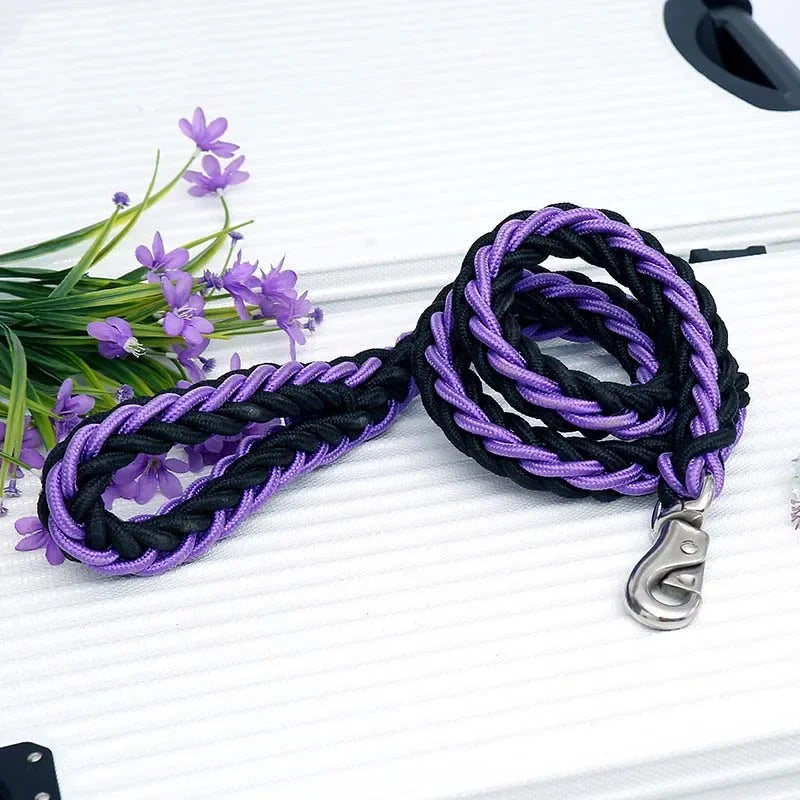 4.5ft Heavy Duty Braided Dog Leash - Durable Nylon Lead for All Sizes