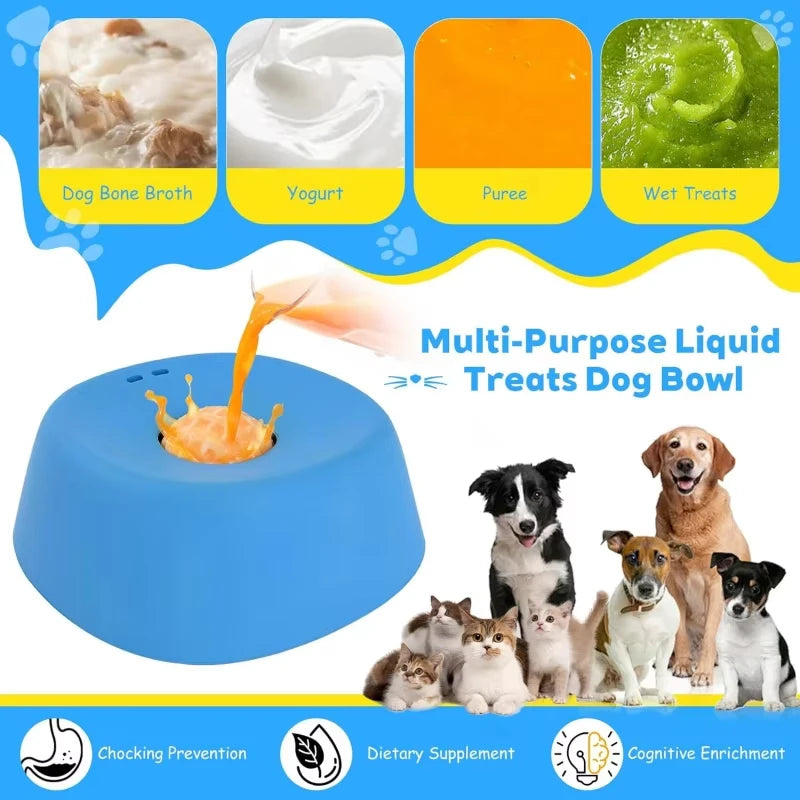 Liquid Slow Feeder Dog Bowl - Ball-Shaped Bone Soup Licking Dish