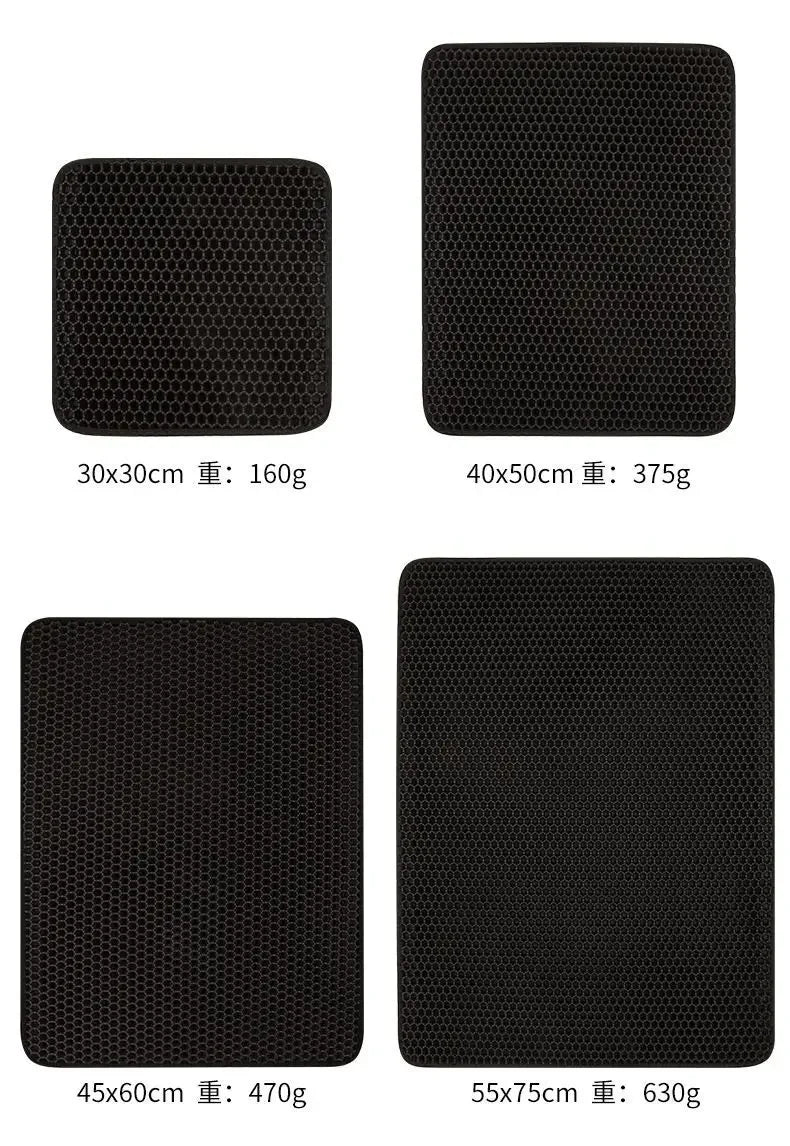 Double-Layer Waterproof Cat Litter Mat – Non-Slip Washable Trapping Pad