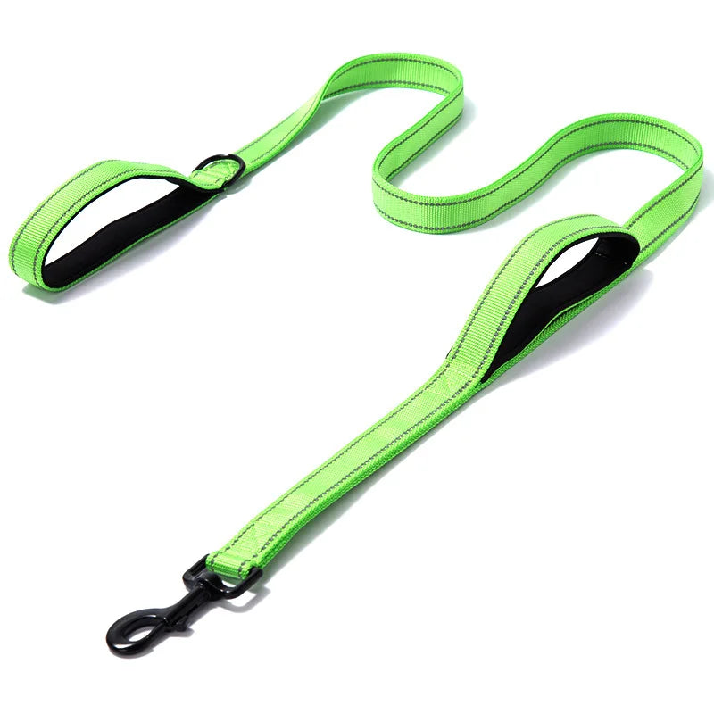 Double Handle Outdoor Travel Dog Leash - Heavy Duty Training Lead