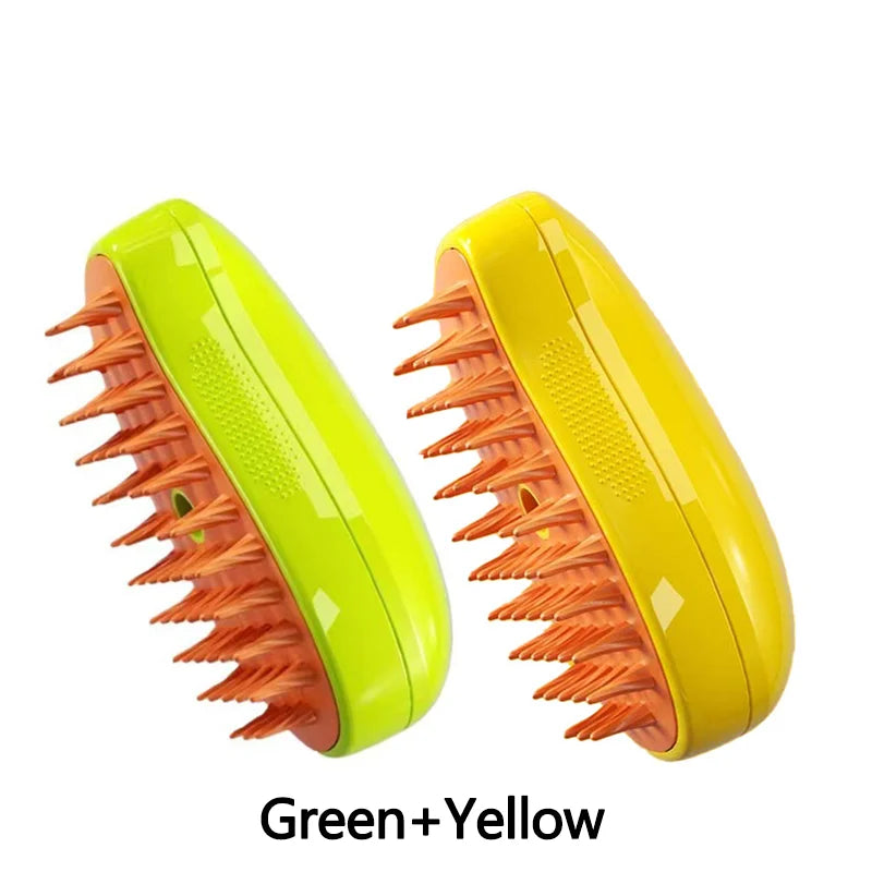 3-in-1 Electric Pet Steam Brush – Cat & Dog Grooming Brush with Spray & Massage Comb