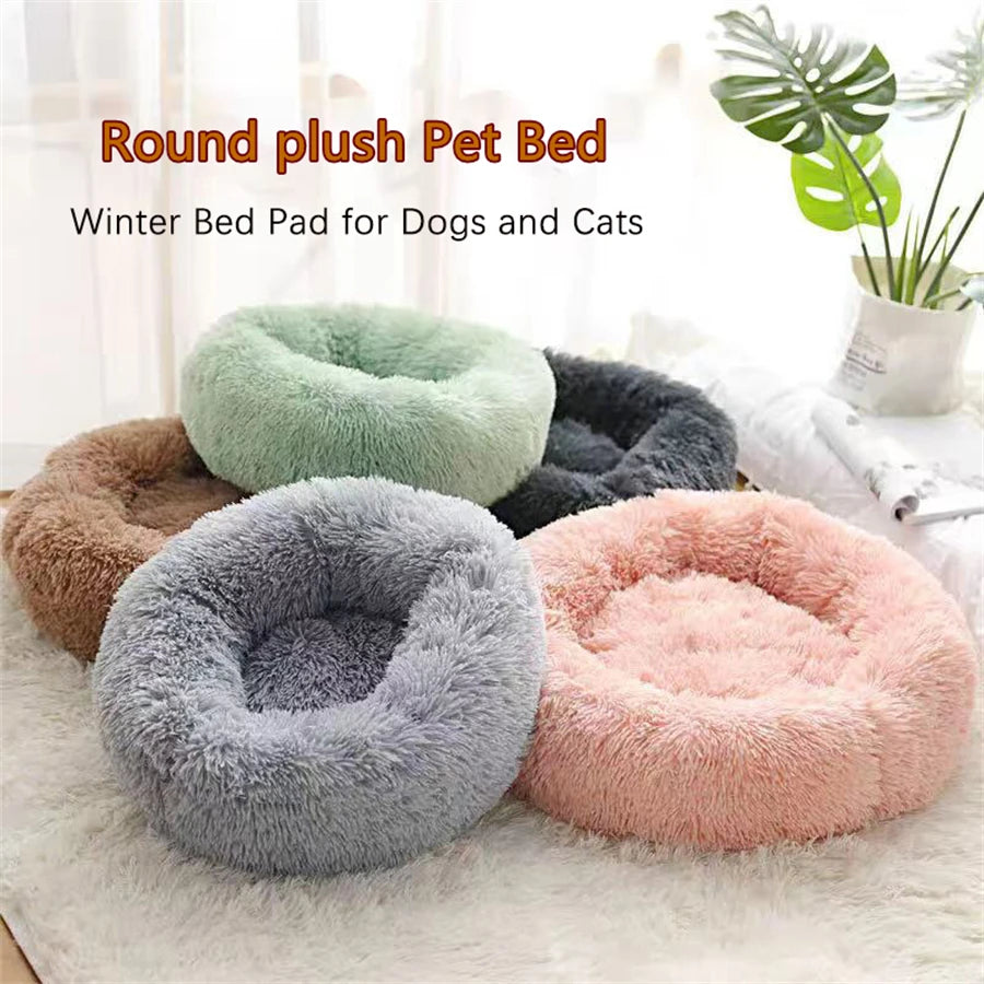 The Deep Sleep Calming Shag Fur Donut Pet Bed