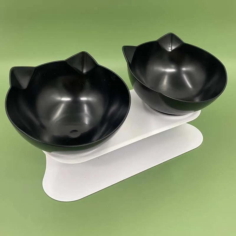 Elevated Tilted Cat Bowl – Anti-Vomiting Orthopedic Food & Water Bowl for Cats, Puppies & Rabbits