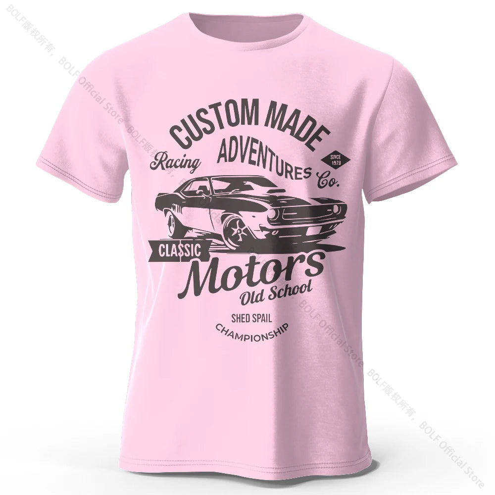 Men’s Motors Printed T-Shirt – 100% Cotton Oversized Vintage Graphic Tee for Men &amp; Women