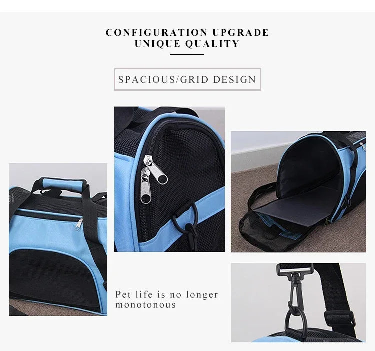 Portable Cat & Dog Carrier Bag – Foldable Breathable Mesh Pet Travel Handbag