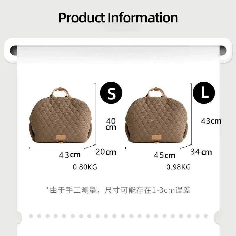Luxury Pet Carrying Tote Bag, 2-in-1 Dog Car Booster Seat