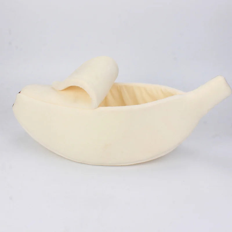 Creative Banana Cat Bed - Cute Deep Sleep Nest for Cats & Small Dogs