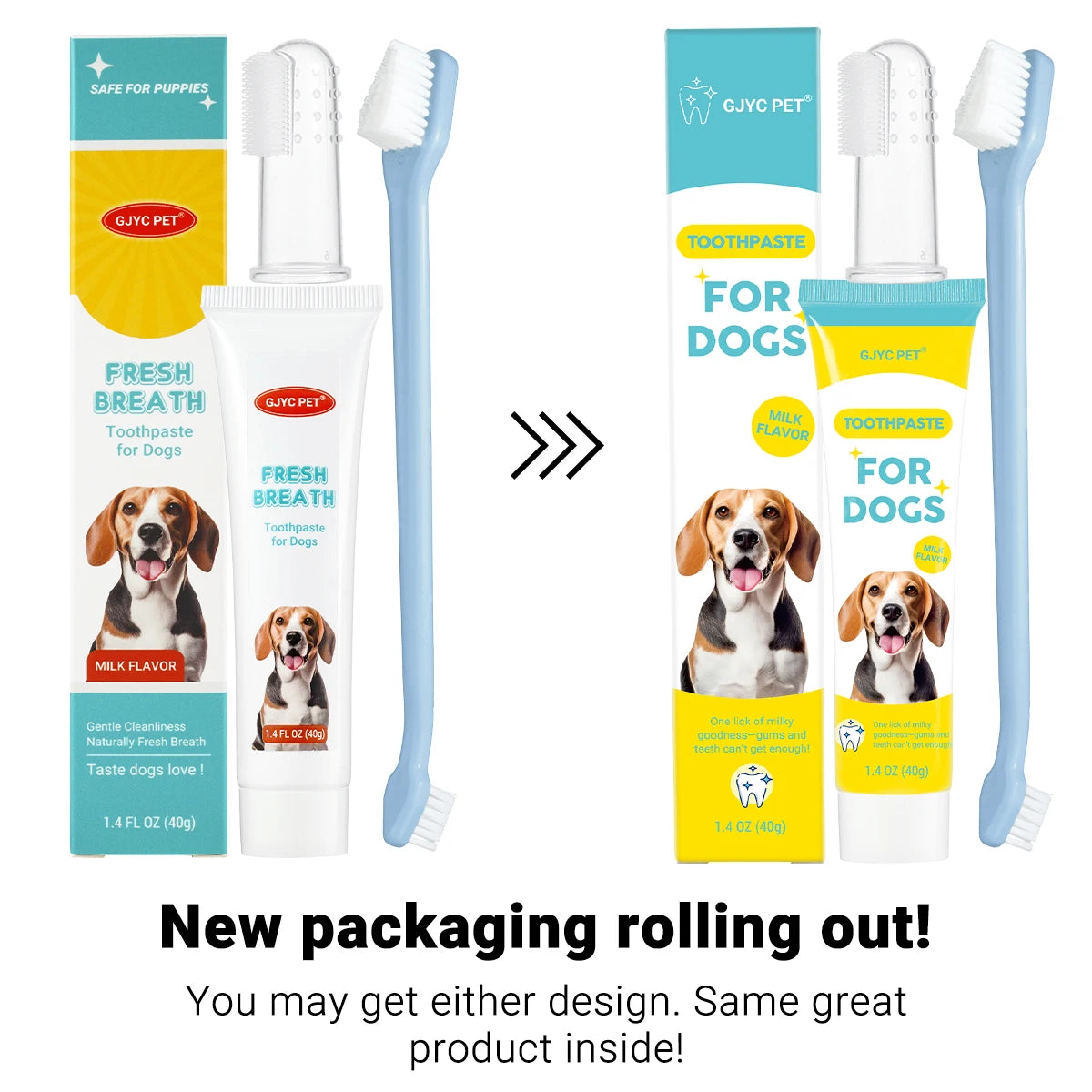 Dog & Cat Dental Care Kit - Fresh Milk Toothpaste & Deep Clean Toothbrush