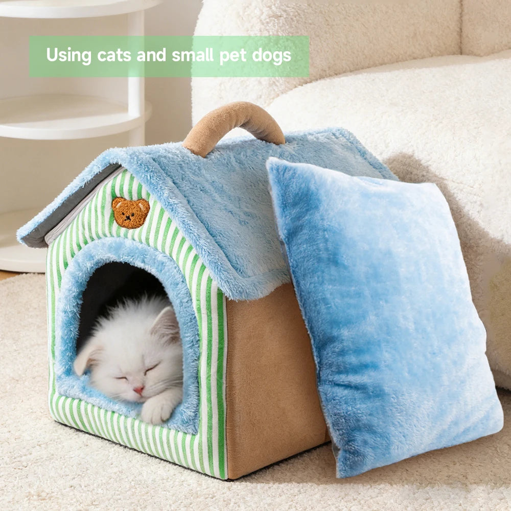 Foldable Pet House – Removable Washable Cat House & Cozy Bed for Cats & Small Dogs