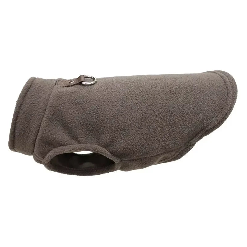 Winter Fleece Dog Jacket with Harness D-Ring - Warm Step-In Vest for Small Dogs