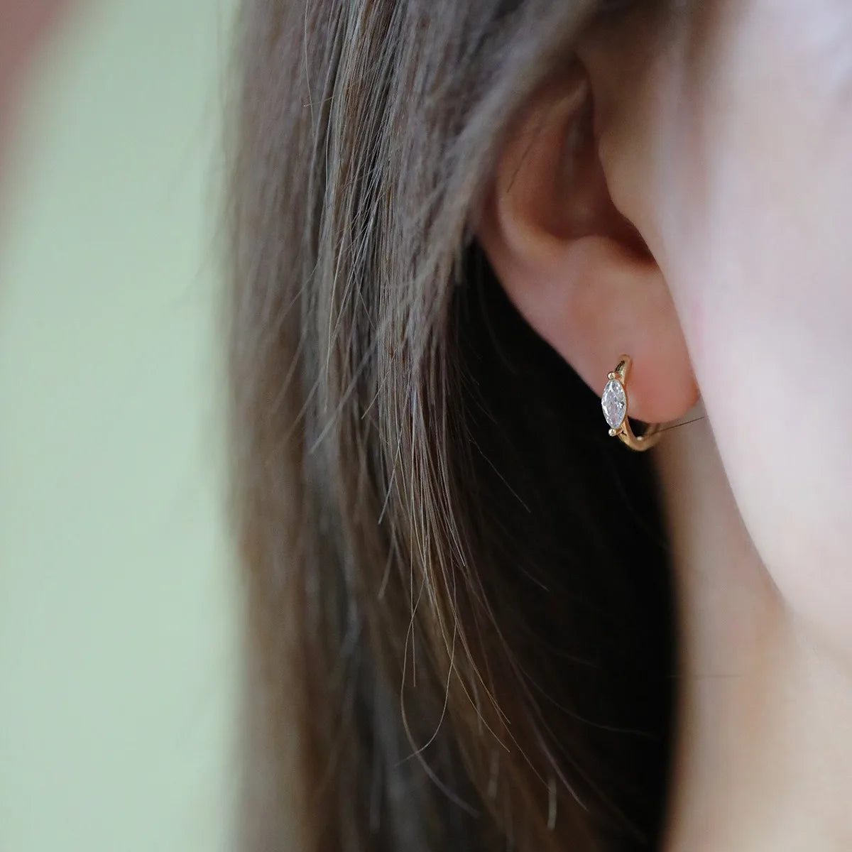 925 Sterling Silver Plated 14K Gold Geometric Zircon Earrings for Women  Elegant Accessories