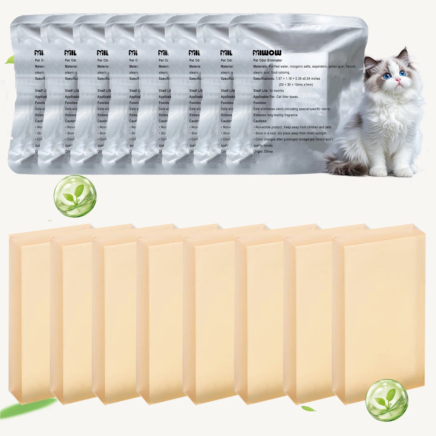 Cat Litter Deodorizer Replacement – Odor Control Refill for PETKIT, Meowant & UBPET Self-Cleaning Litter Boxes