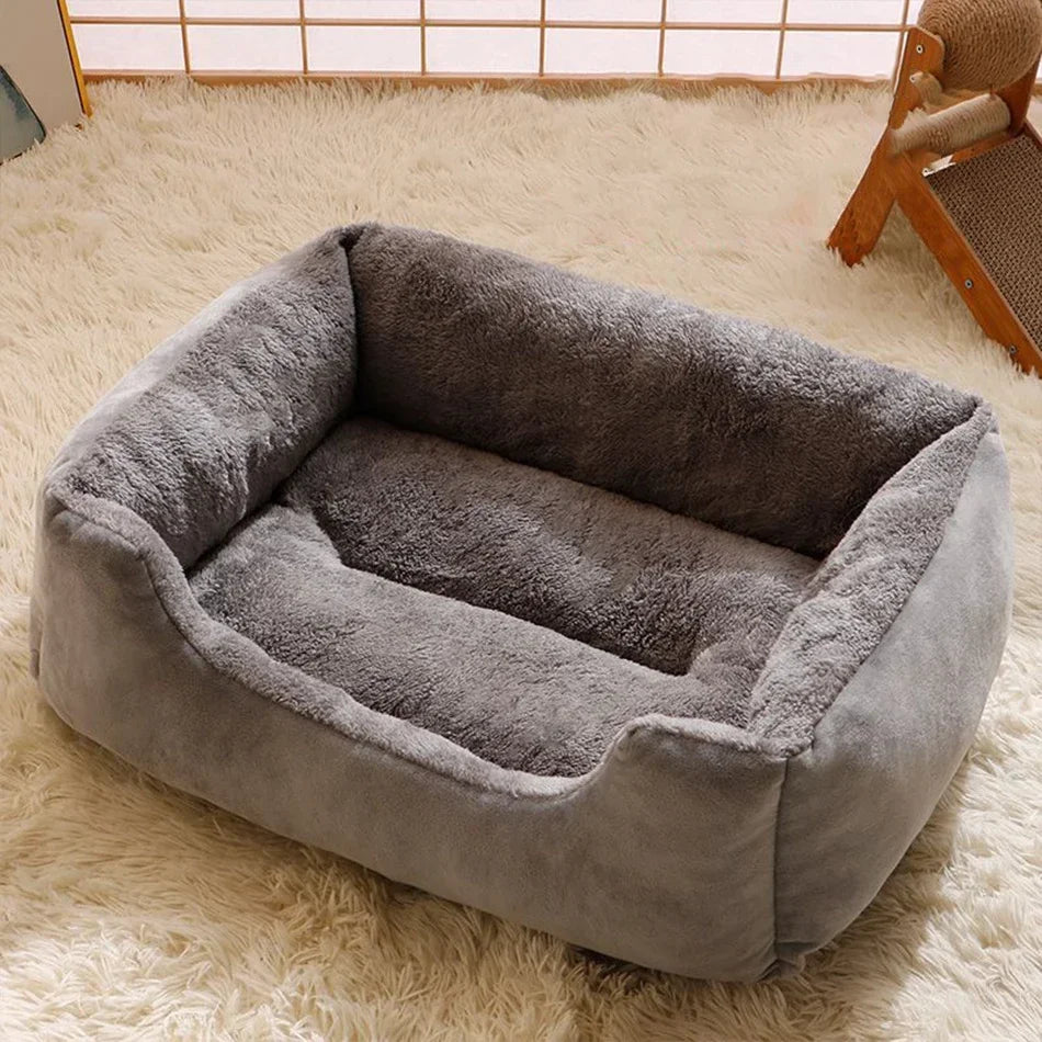 Plush Cat Bed Cushion Basket, Cozy Kitten House & Habitat