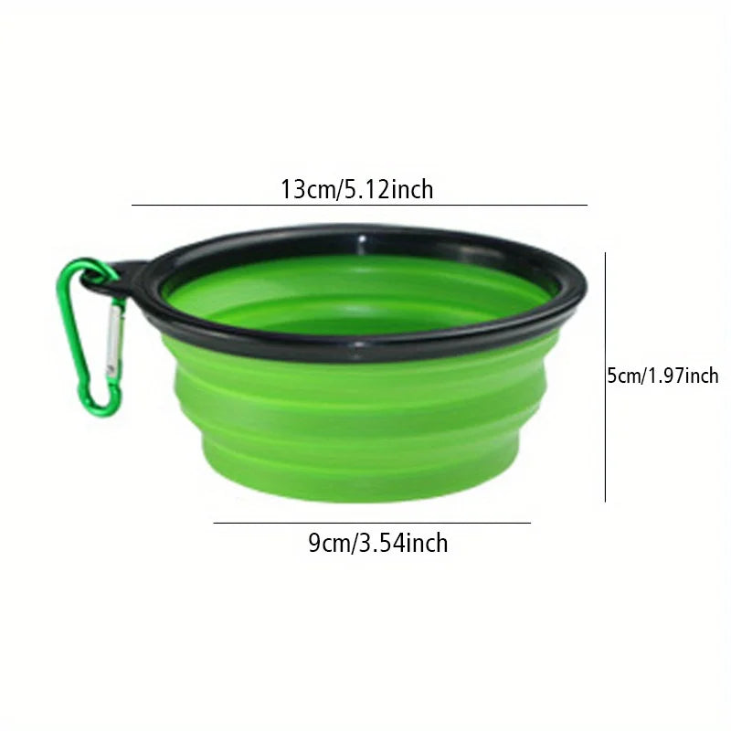 Collapsible Travel Dog Bowl with Lip - Portable Silicone Food & Water Dish