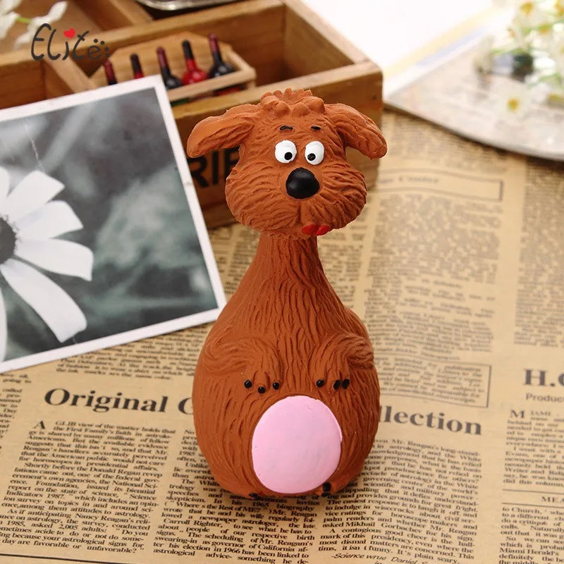 Cartoon Voice Rubber Dog Toy - Tough Molar Cleaner for Teddies & Frenchies