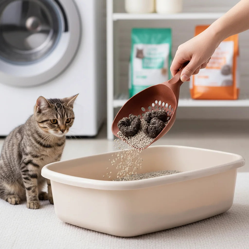 Large Cat Litter Scoop – Long Handle Deep Shovel for Easy Litter Box Cleaning