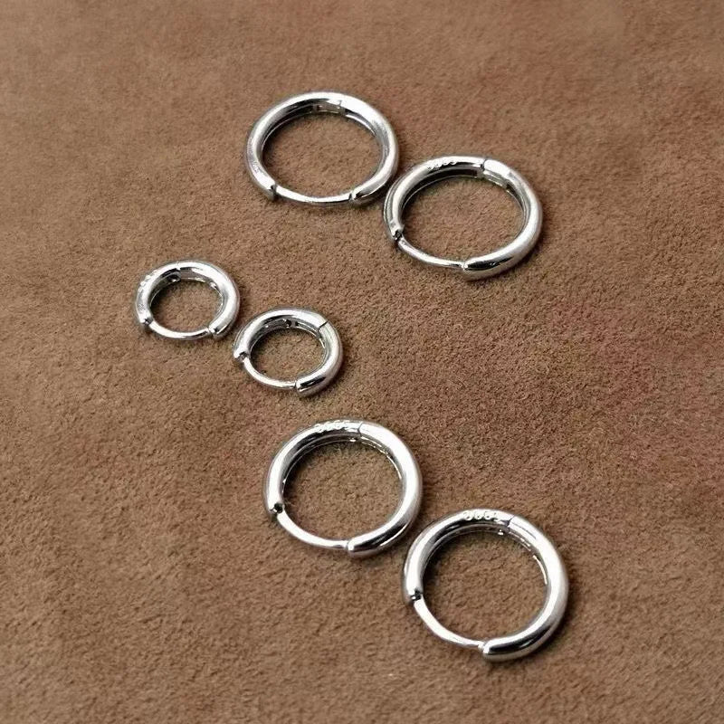 Exquisite 925 Sterling Silver Small Earrings, Plain Silver, Comfortable Earrings