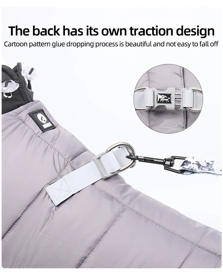 Reflective Four-Legged Dog Winter Coat - Rainproof Windproof Overalls