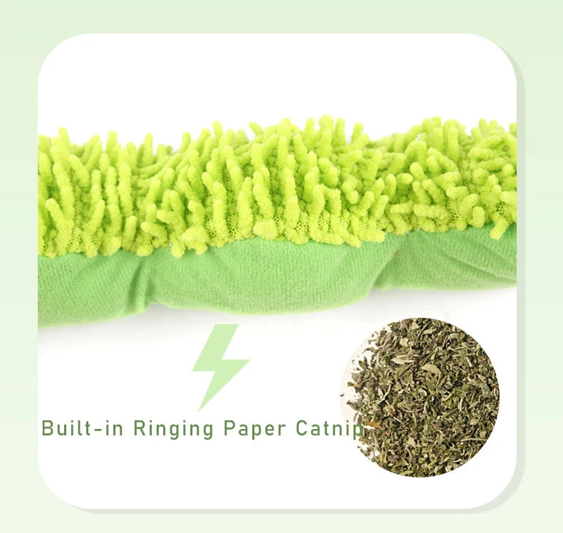 Caterpillar Catnip & Silvervine Cat Chew Toy – Interactive Molar Teeth Cleaning Toy for Cats & Kittens