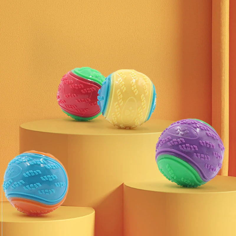 Interactive Squeaky Dog Ball - Soft TPR Teeth Cleaning Toy