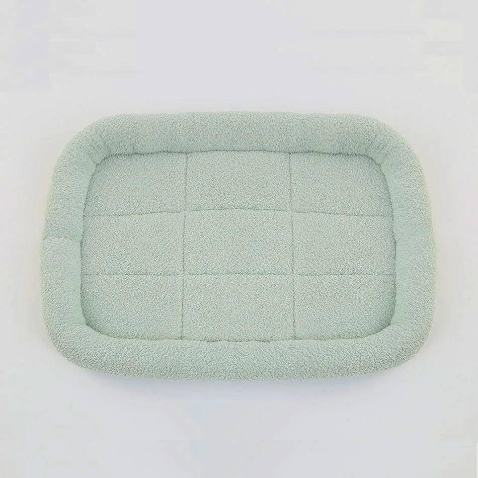 Soft Plush Pet Bed – Square Kennel Cushion for Cats & Dogs